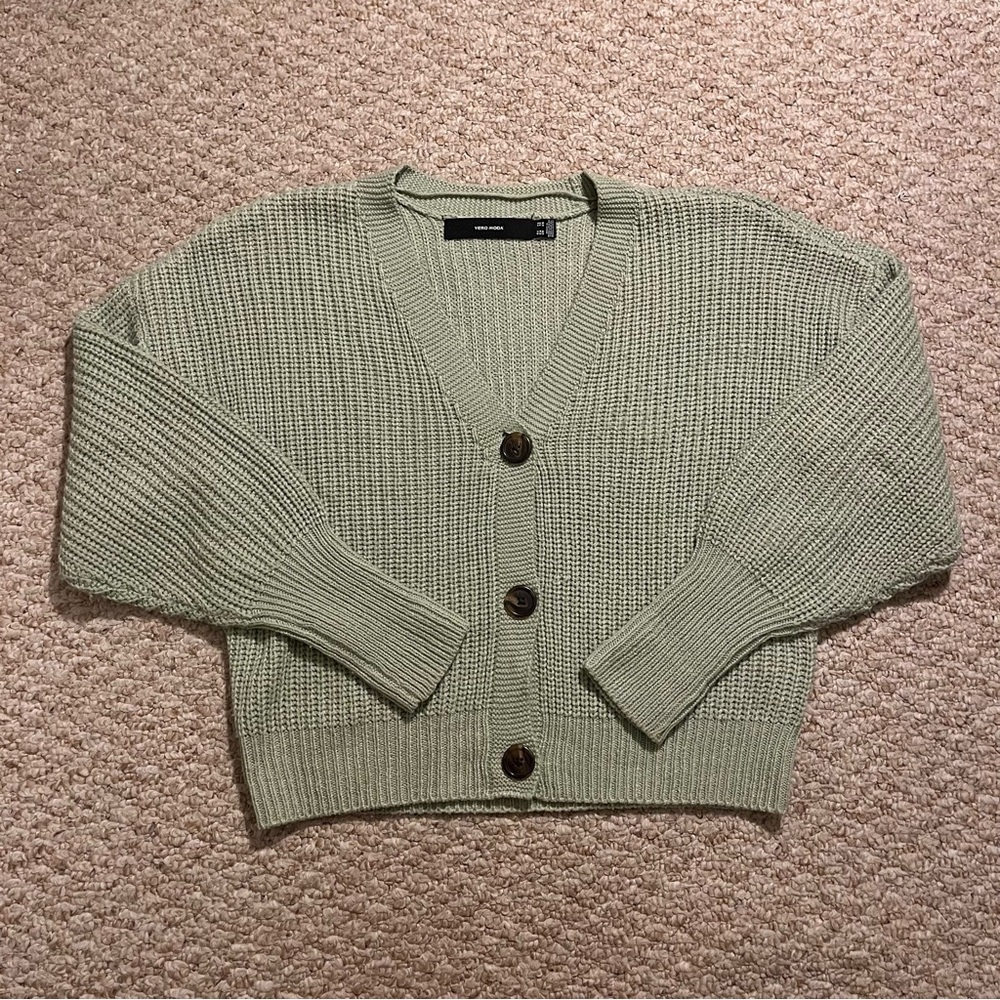 Vero Moda Button Cardigan Light Sage Green